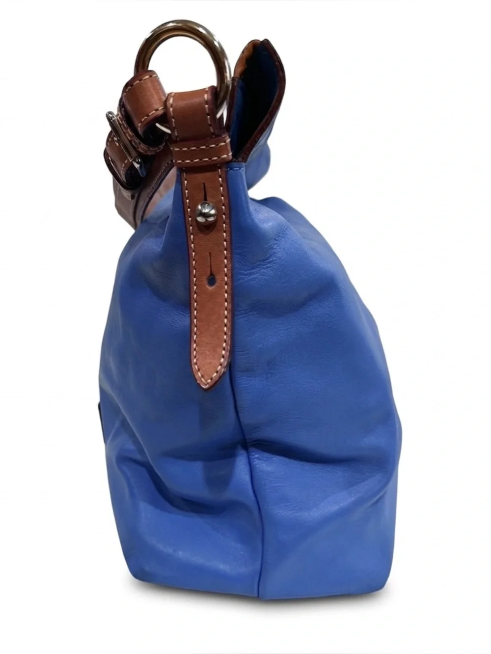 Dooney & Bourke Blue Leather Hobo Shoulder Bag & Matching Pouch Wallet Set